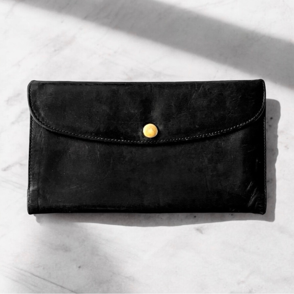 Vintage Coach Black Leather Wallet